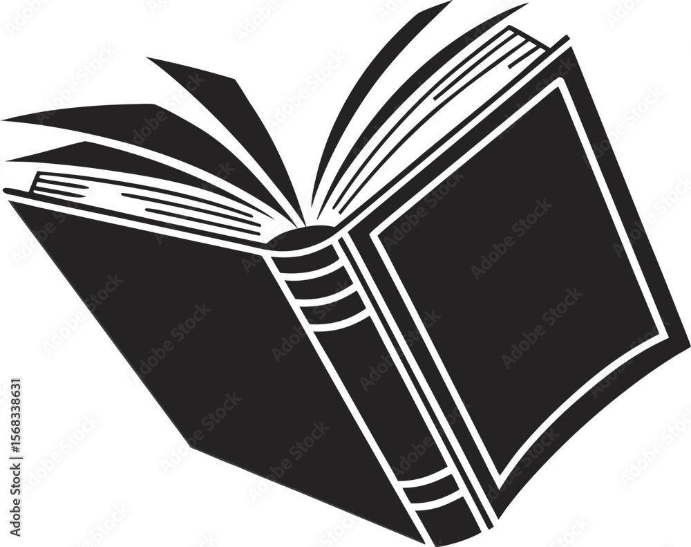 Poster vector art of open book with blank pages isolated on white background