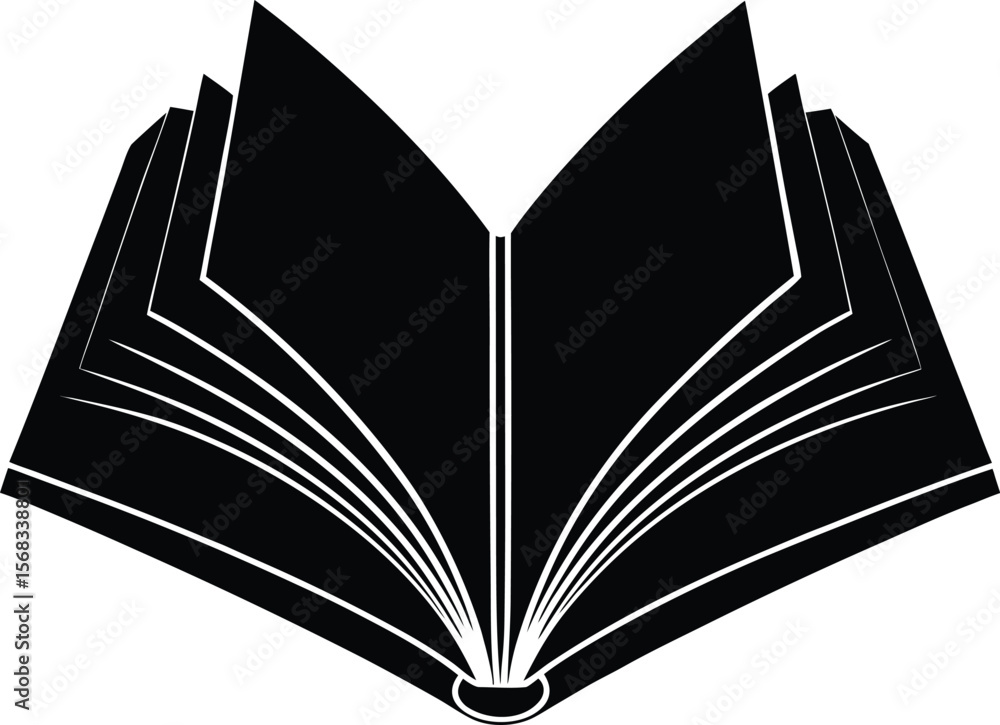 Poster vector art of open book with blank pages isolated on white background