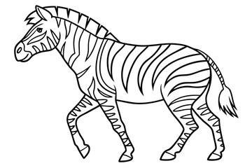 coloring page line art the zebra black vector
