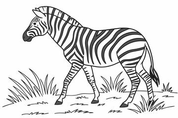coloring page line art the zebra black vector