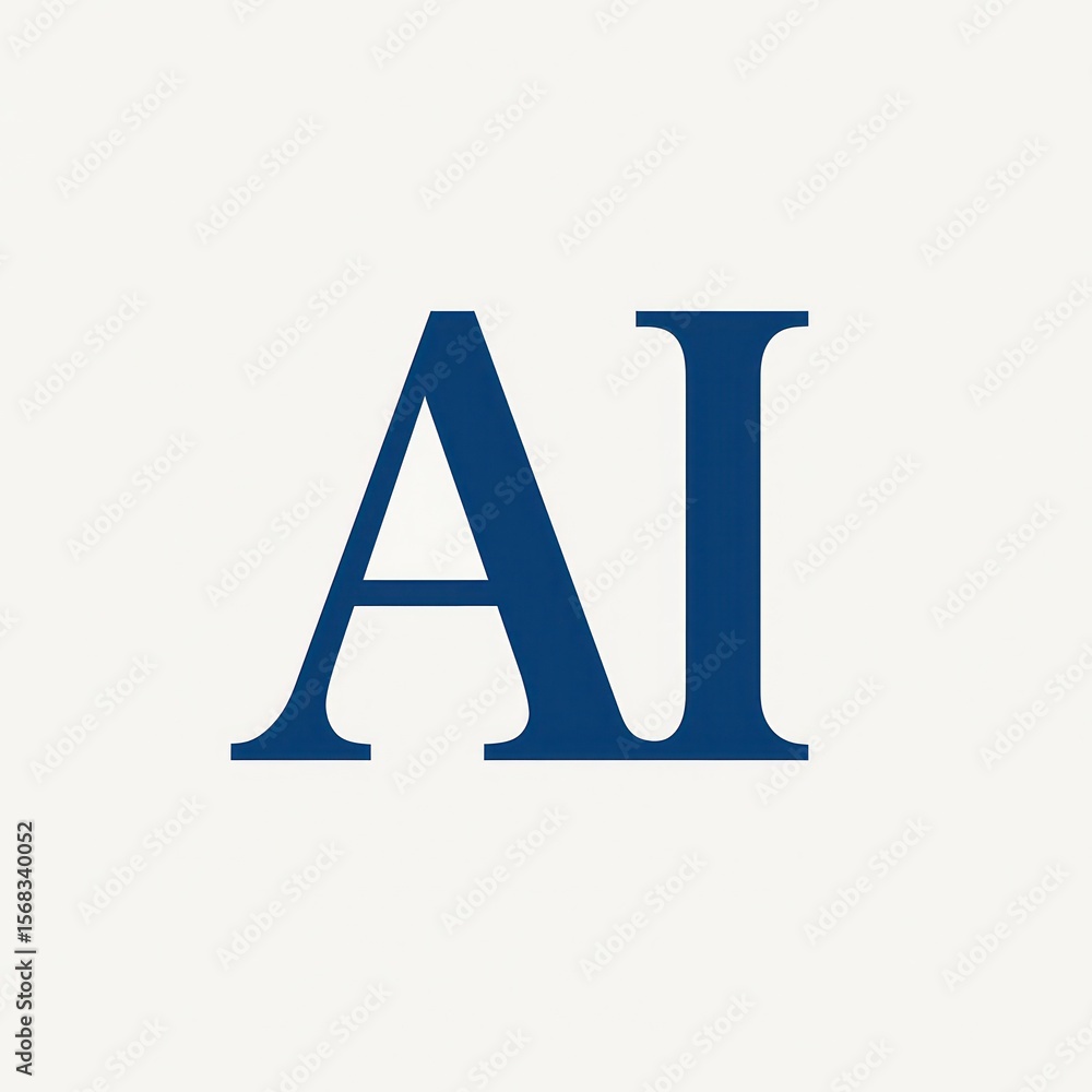 Poster clean and modern initial logo featuring the letters ai, set against a minimalist backdrop. emphasizi