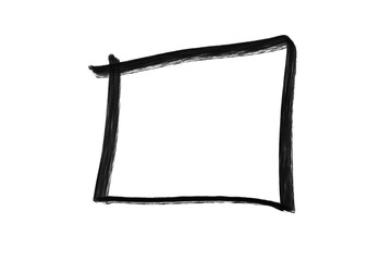 black border frame on transparent background