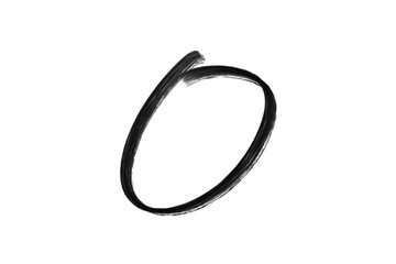 black sketched ink circle on transparent background