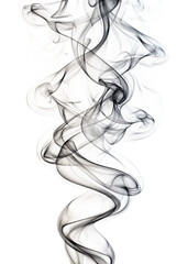 Swirling smoke isolated on white background