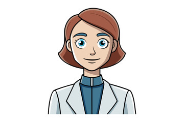 A professional scientist: A determined scientist in a medical coat, her portrait reflects intelligence and precision in a lab environment.