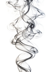 Abstract smoke swirls isolated on white background