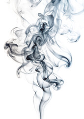 Abstract smoke swirls isolated on white background