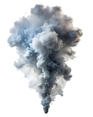 Grey smoke cloud isolated on white background