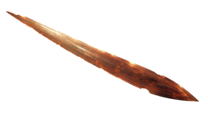 Fiery, glowing fantasy blade with molten textures and jagged edge. Transparent PNG. ideal for game assets, fantasy art, or digital weapon design