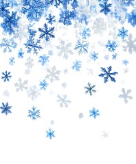 snowflakes on blue background