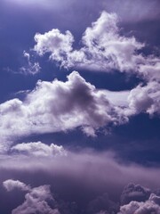 Dramatic sky clouds in evening.