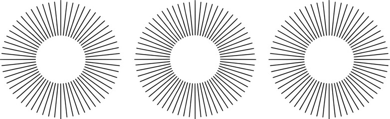 Radial lines forming circular patterns with negative space abstract © vector Art