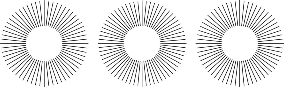 Radial lines forming circular patterns with negative space abstract