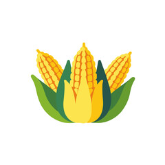 Obraz premium Fresh Corn on the Cob Illustration- Healthy Farm Produce- Vector Graphic of Ripe Corn Cobs with Green Husks- Agricultural Harvest- Sweet Corn Clipart- Farm to Table Icon