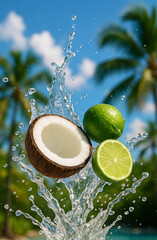 Tropical Coconut & Lime Splash - Refreshing Summer Fruits
