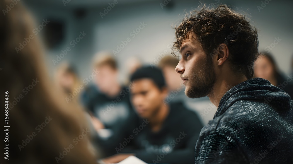 Poster students attending a financial literacy workshop in a classroom setting