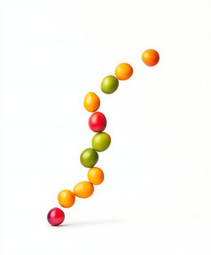 colorful pills on white background