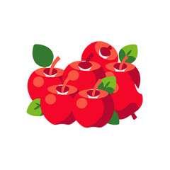 Red Apples Grouped Together-Healthy Fruits-Fresh Apples-Delicious Apples-Fruit Image-Yummy Apples-Apples with Leaves-Colorful Apples-Fruit Basket Image-Fresh Fruits