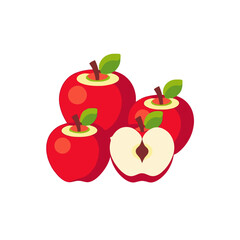 Red Apples-Healthy Fruits-Fresh Apples-Fruit Illustration-Whole Apples-Sliced Apples-Apple Collection-Yummy Apples-Organic Fruits-Fresh Fruits-Apple Image