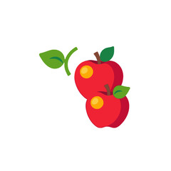 Two-red-apples-with-leaves-and-yellow-spots-fruit-illustration-healthy-food-vector-image-apple-illustration-fruit-clipart