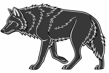 coloring page line art the wolf black vector