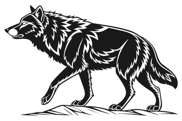 coloring page line art the wolf black vector