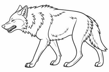 coloring page line art the wolf black vector