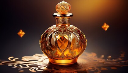 amber perfume bottle elegant design
