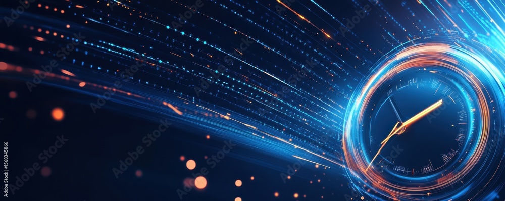 Poster clock with futuristic effect