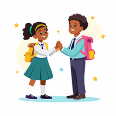 A respectful young girl bows and places her hands together to greet an adult, conveying traditional values, discipline, and warm interpersonal etiquette