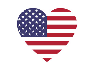 American flag heart shape