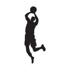 basketball slam dunk vector silhouette clip art logo design illustration