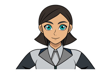 Confident Young Woman: A digitally crafted portrait of a confident woman radiates poise and intelligence, perfect for illustrating concepts related to professionalism and empowerment.