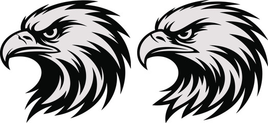Silhouette of a Eagle heads vector illustration