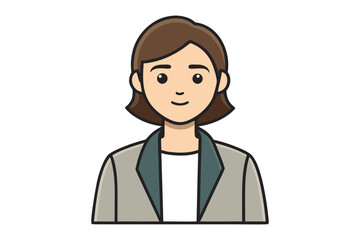 Fototapeta premium Businesswoman's Professional Attire: This illustration presents a confident businesswoman, dressed in a stylish blazer, poised to take on the day. with a simple yet effective visual representation. 