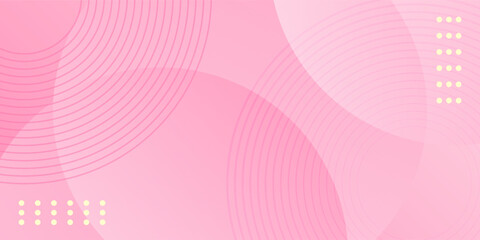 Minimalist banner background pastel pink and white gradations. Circle effect style geometric, abstract background. Eps 10.