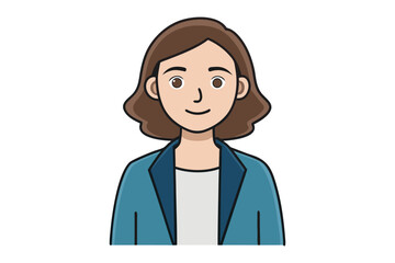 Fototapeta premium Professional Lady in Illustration: A simplified illustration captures a professional lady, her attire and demeanor projecting confidence and approachability, ready to convey competence