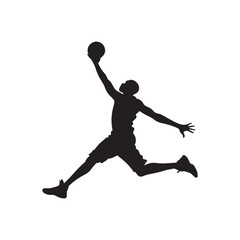 basketball slam dunk vector silhouette clip art logo design illustration
