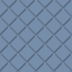 Fototapeta premium A repeating geometric pattern features an arrangement of intersecting diagonal lines forming diamond shapes. The design is set against a blue background with alternating light and shadow effects.