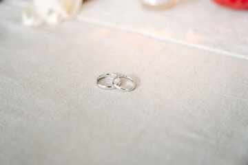Wedding Rings on the Registry Table – Symbol of Eternal Love