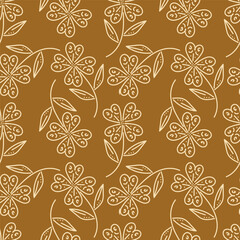 Cute vector floral seamless pattern. Colorful flowers background. Trendy repeat texture for fashion print, wallpaper or fabric.