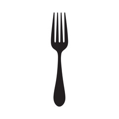 Fork spoon icon silhouette vector symbol silverware isolated on white background