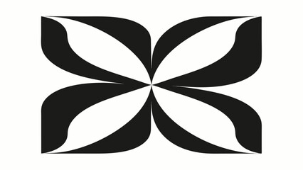 Abstract black and white geometric floral design suitable for various creative projects