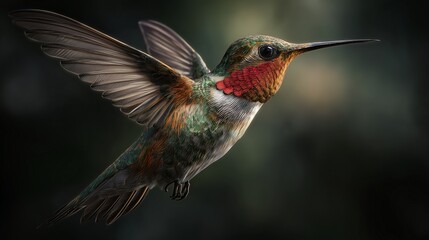 Fototapeta premium Bright hummingbird in flight