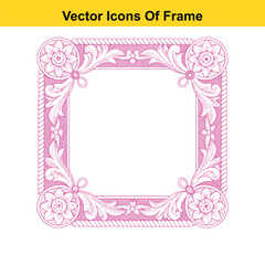 Rectangular Western Ornamental Frame with Longhorn Skull – Vintage Line Art Vector