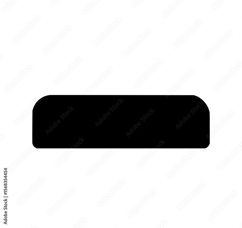 Poster rounded rectangle shape: a simple, bold black and white vector illustration of a rounded rectangular