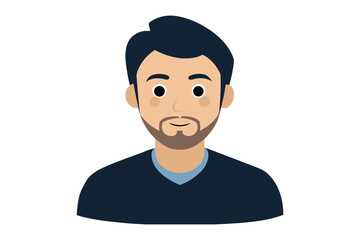 The Confident Male: This image captures a clean, professional illustration of a well-groomed man with a serious expression, perfect for portraying authority and approachability. 