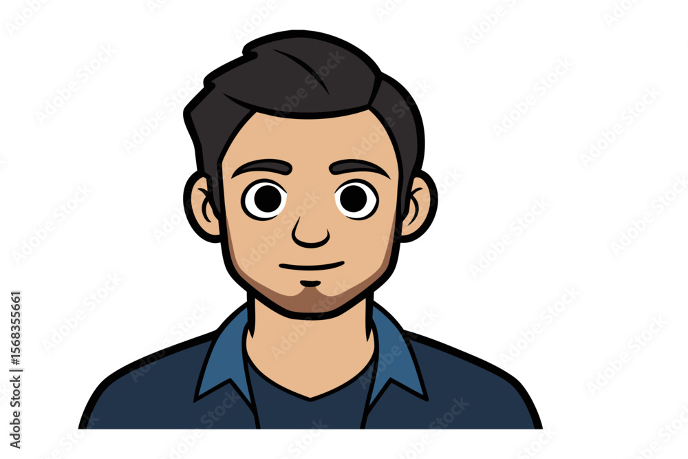 Poster simple portrait of a man: a simple digital portrait of a man, perfect for use in applications and de