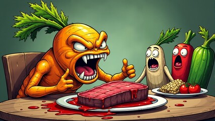 Veggie revolt during a wild dinner party with kids hosting a fun food fight