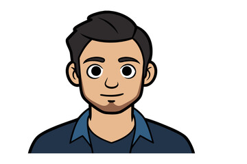 Simple Portrait of a man: A simple digital portrait of a man, perfect for use in applications and designs